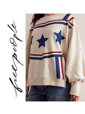 NEW We The Free Free People Graphic Camden Pullover M